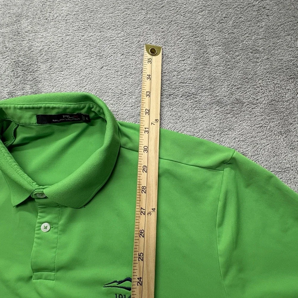 Ralph Lauren RLX Polo Shirt Mens XL Green Golf Performance 1914 Embroidered Logo